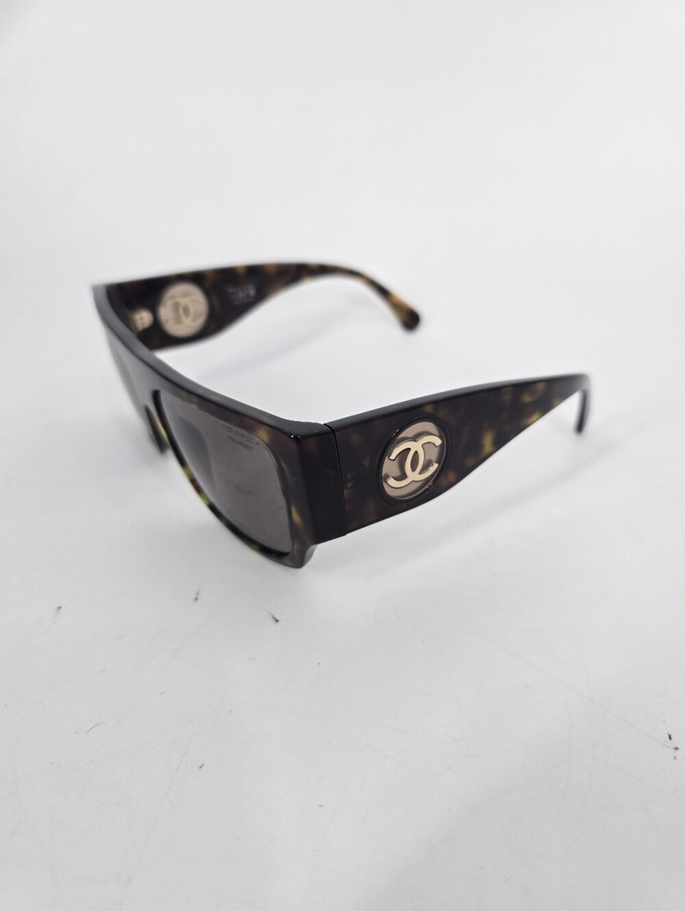 Chanel Square Dark Tortoise Women's Sunglasses 5549 with Case and Cloth